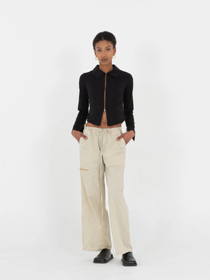 Straight Fit Cargo Pants by Carmen Says - Stone