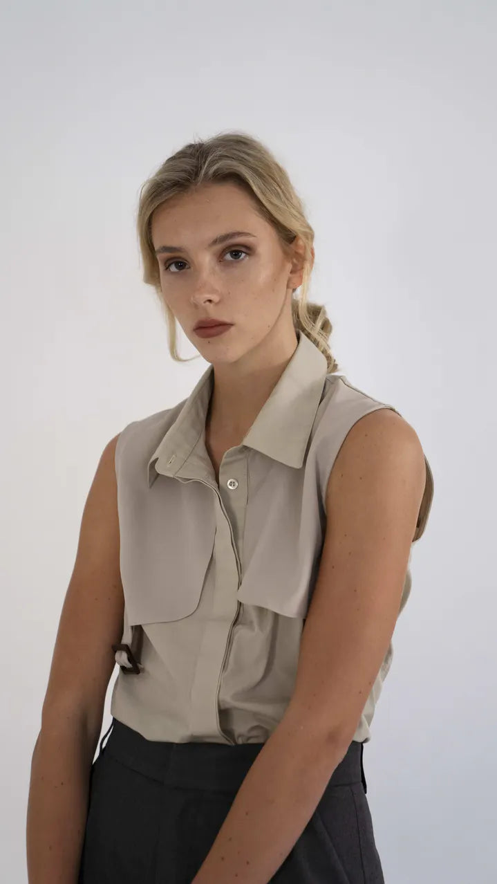 Sleeveless Cargo Top by Carmen Says