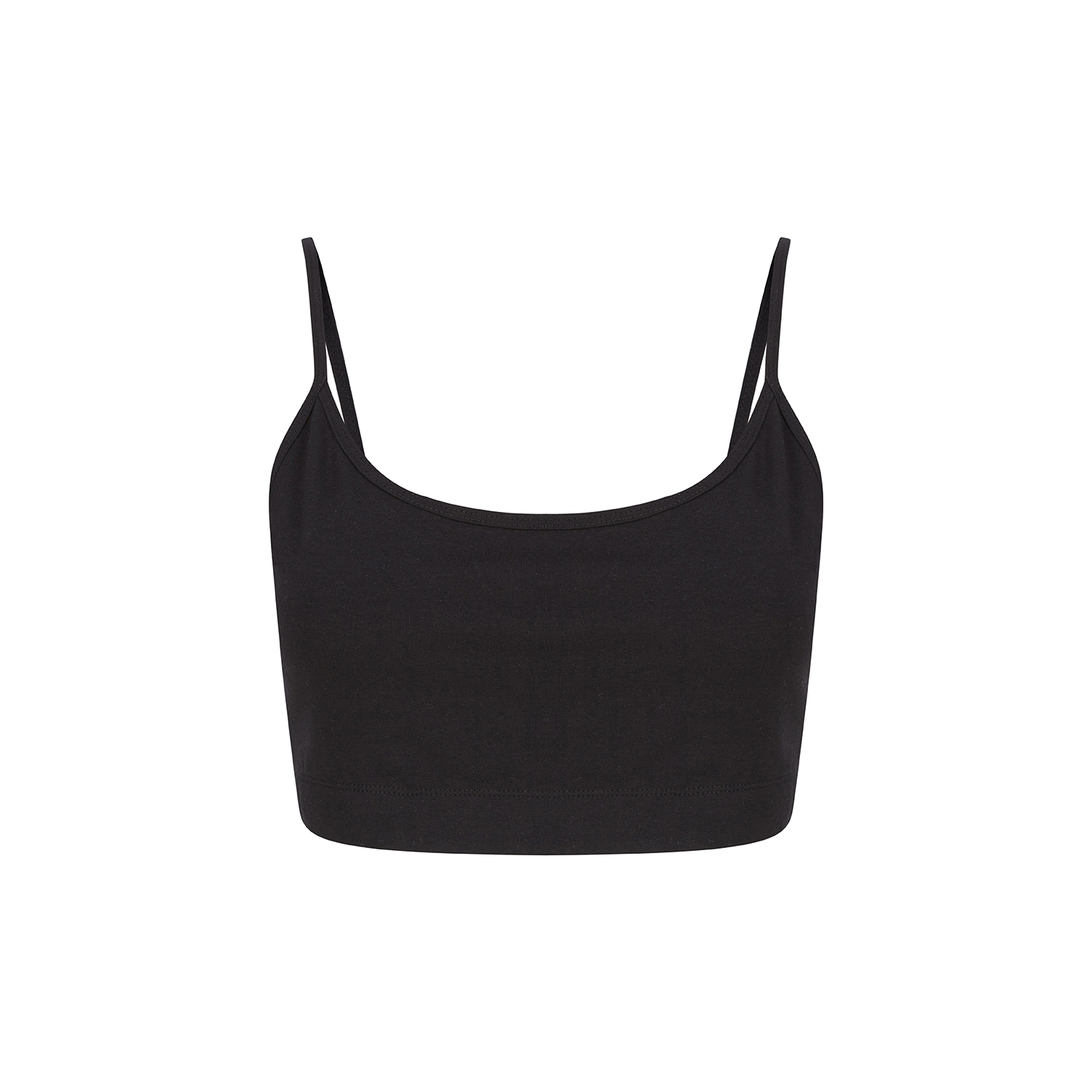 Recycled Cropped Cami Top - Black