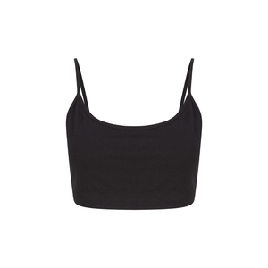 Recycled Cropped Cami Top - Black