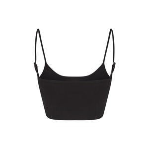 Recycled Cropped Cami Top - Black