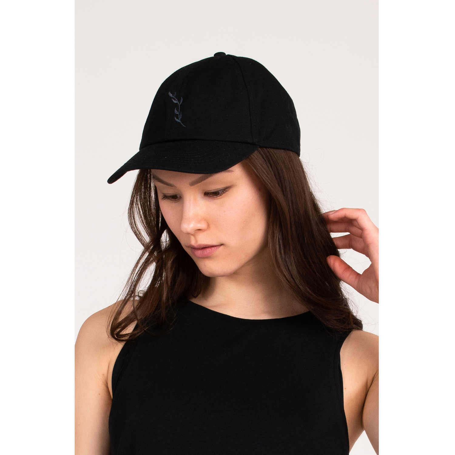 6-Panel Organic Baseball Cap - Black/ Charcoal