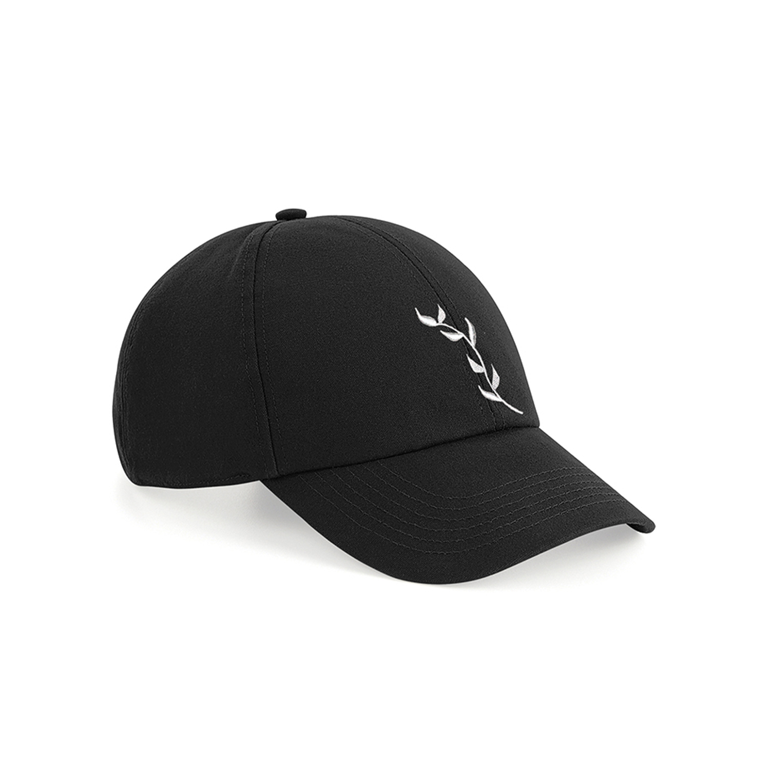 6-Panel Organic Baseball Cap - Black/ White