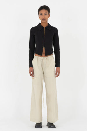 Straight Fit Cargo Pants by Carmen Says - Stone
