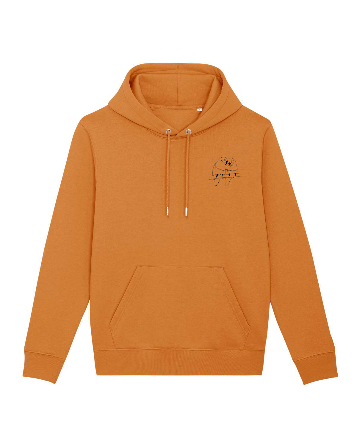 Organic Love Birds Orange Hoodie