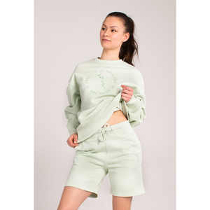 Organic Longline Jersey Shorts - Stem Green