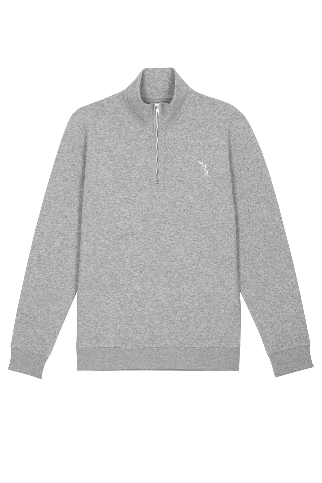 Organic Quarter Zip Sweatshirt - Heather Grey