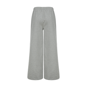 Recycled Wide Leg Drawstring Joggers - Heather Grey