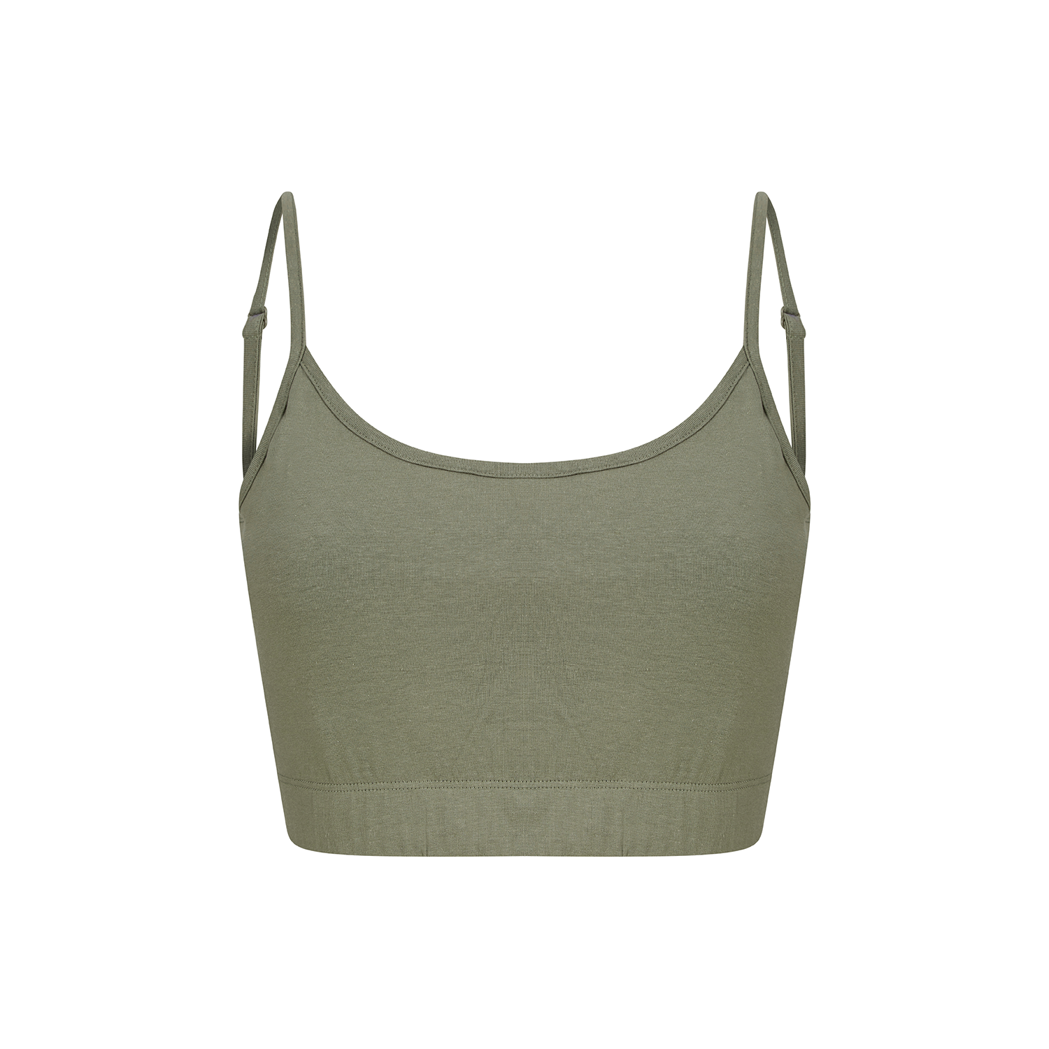 Recycled Cropped Cami Top - Khaki Green
