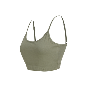 Recycled Cropped Cami Top - Khaki Green