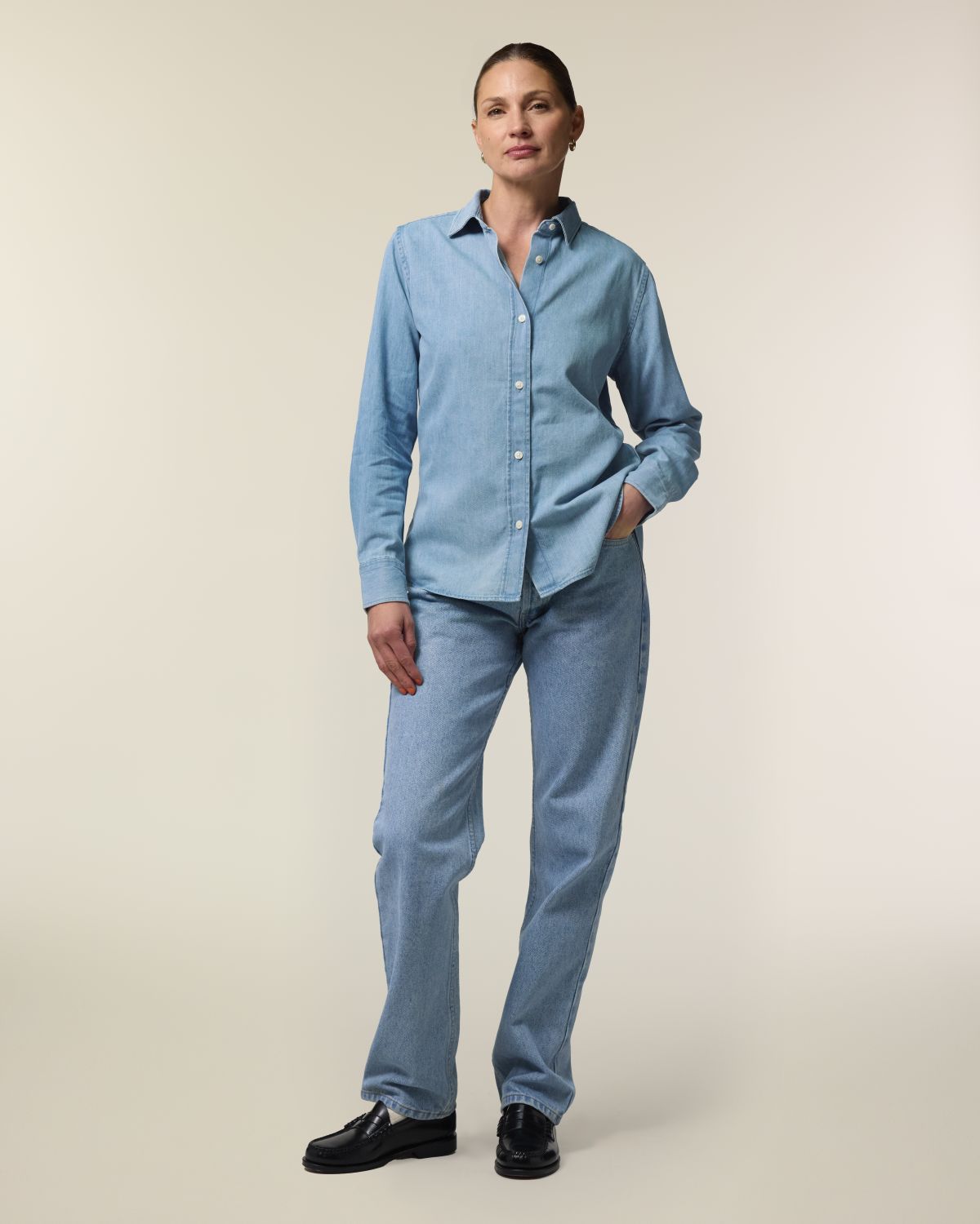 Organic Denim Shirt - Light Wash