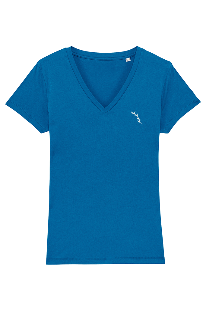 Organic V-Neck T-Shirt - Blue