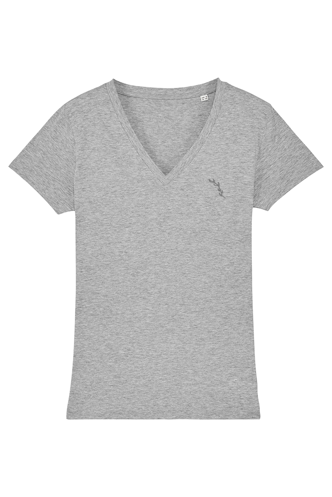 Organic V-Neck T-Shirt - Grey Heather