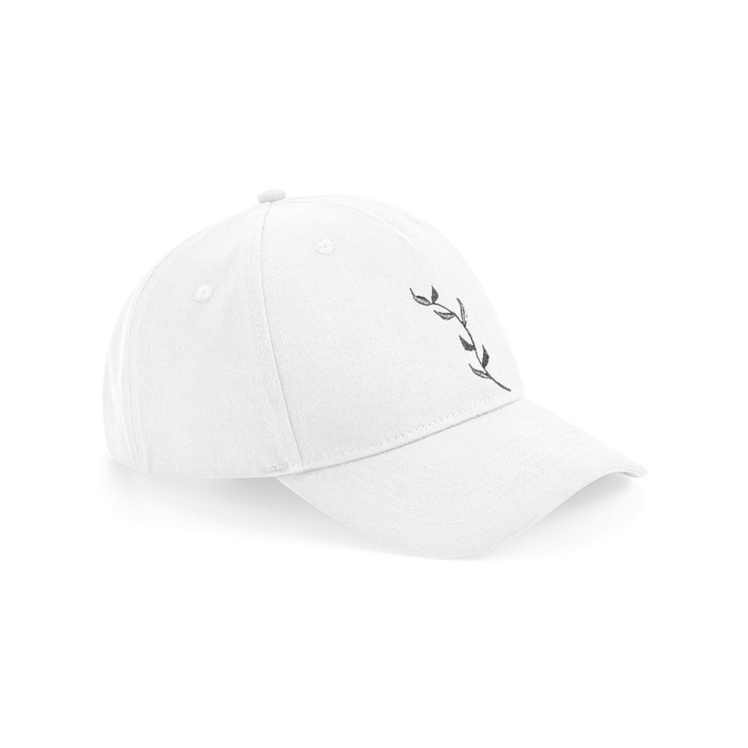 5-Panel Organic Baseball Cap - White/ Charcoal