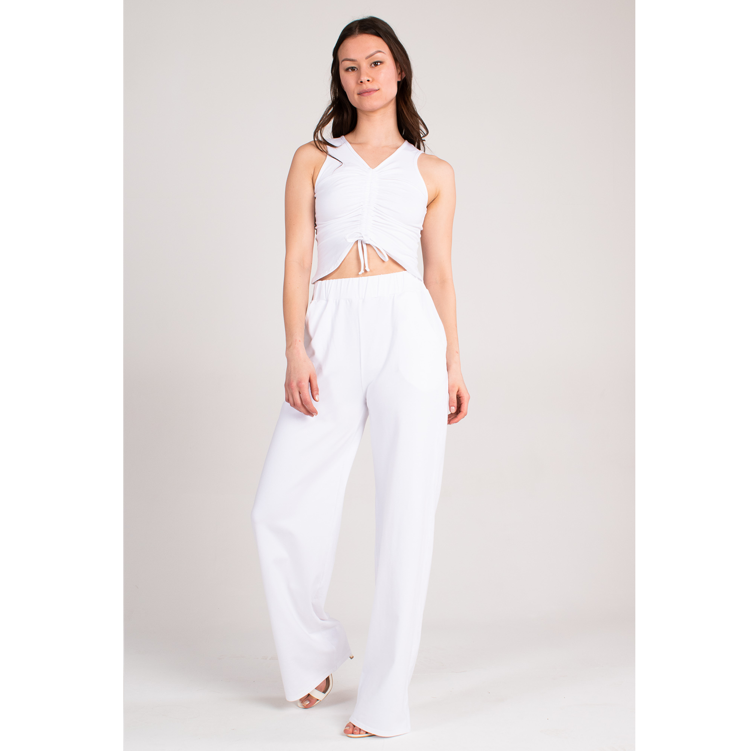 Organic Wide Leg Trousers - White