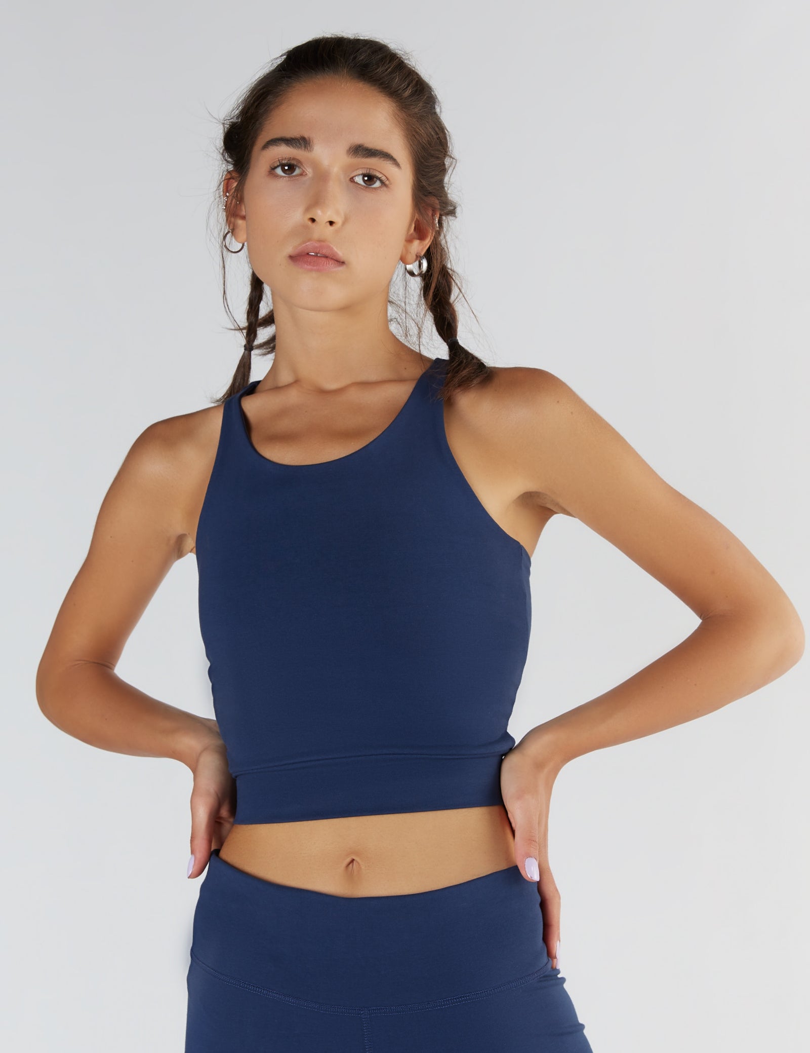 Organic Racerback Yoga Vest by True North - French Navy