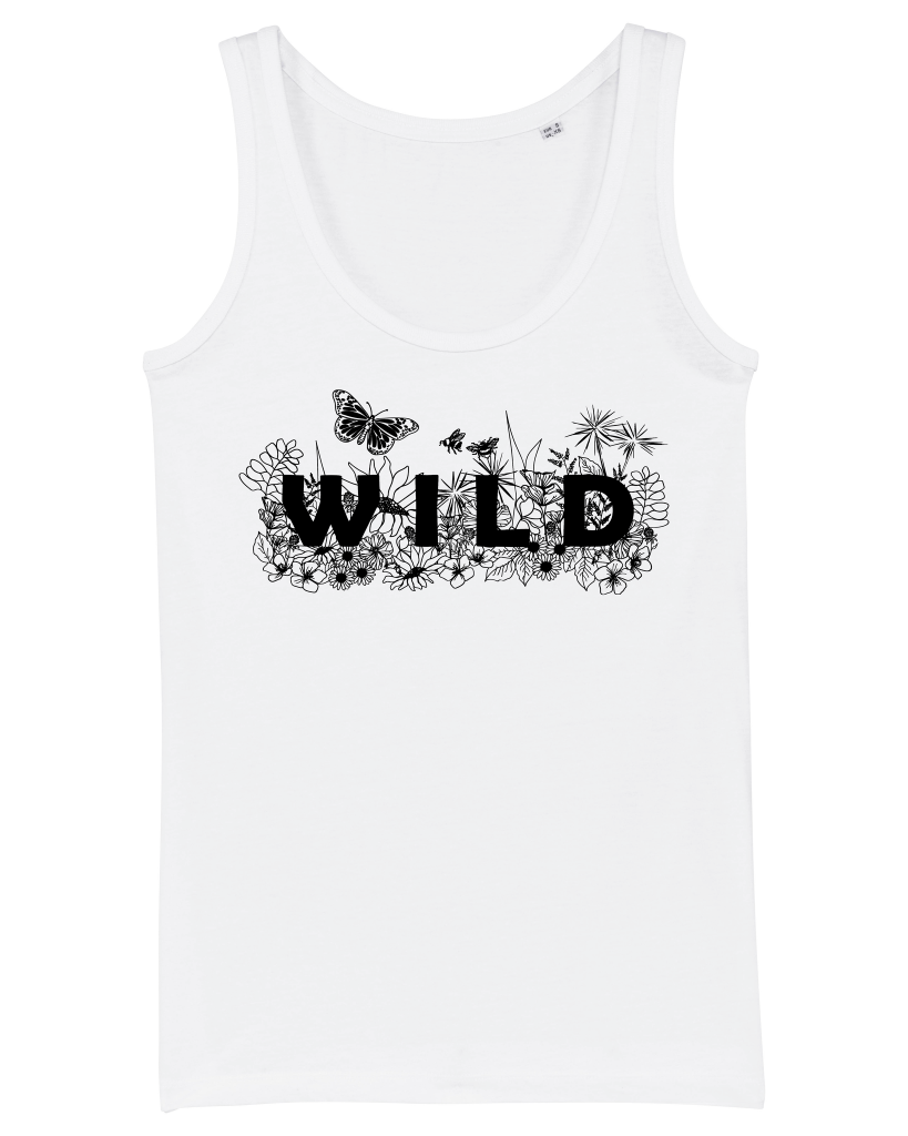 Wild Flowers Fitted Organic Vest Top - White