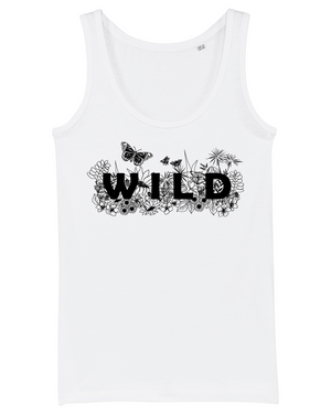 Wild Flowers Fitted Organic Vest Top - White
